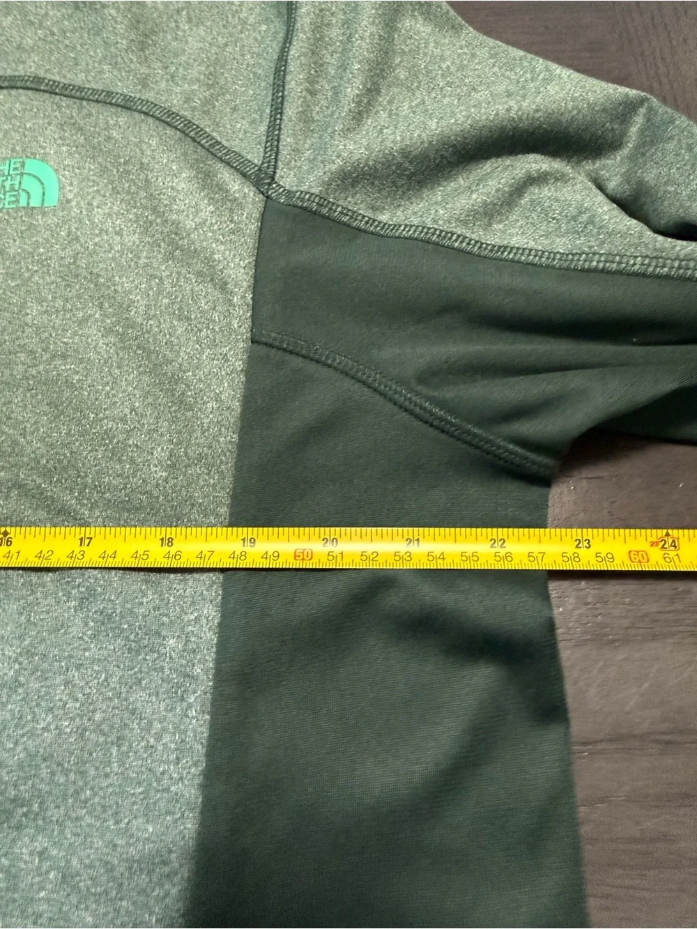 The North Face Men’s L Full Zip Fleece Jacket Green Black Zip Pockets